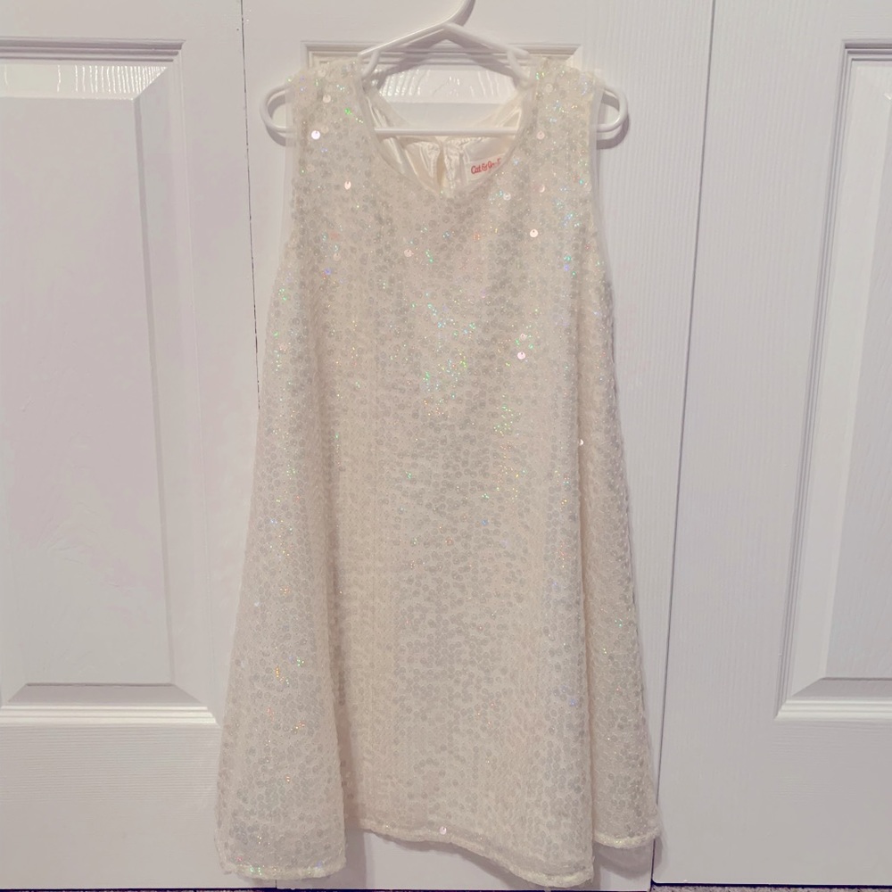 Cat & Jack Cream Sequins Dress